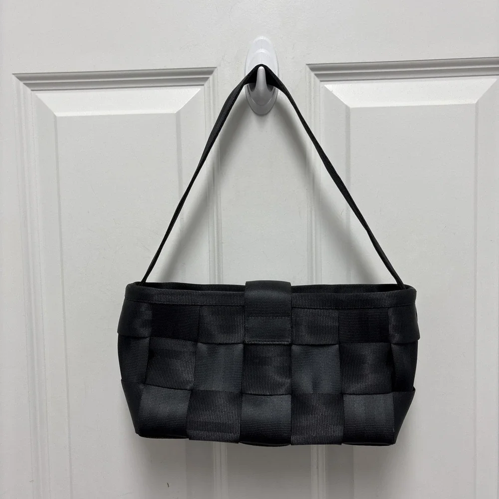 Harveys Seat Belt Bag Charcoal Gray Woven‎ Satchel Shoulder Bag